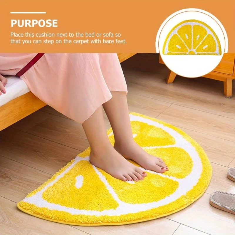 Tapis de sol de salle de bain VIKAMA style citron frais, tapis absorbant pour entrée de salle de bain, tapis antidérapant pour salle de douche, décoration de la maison