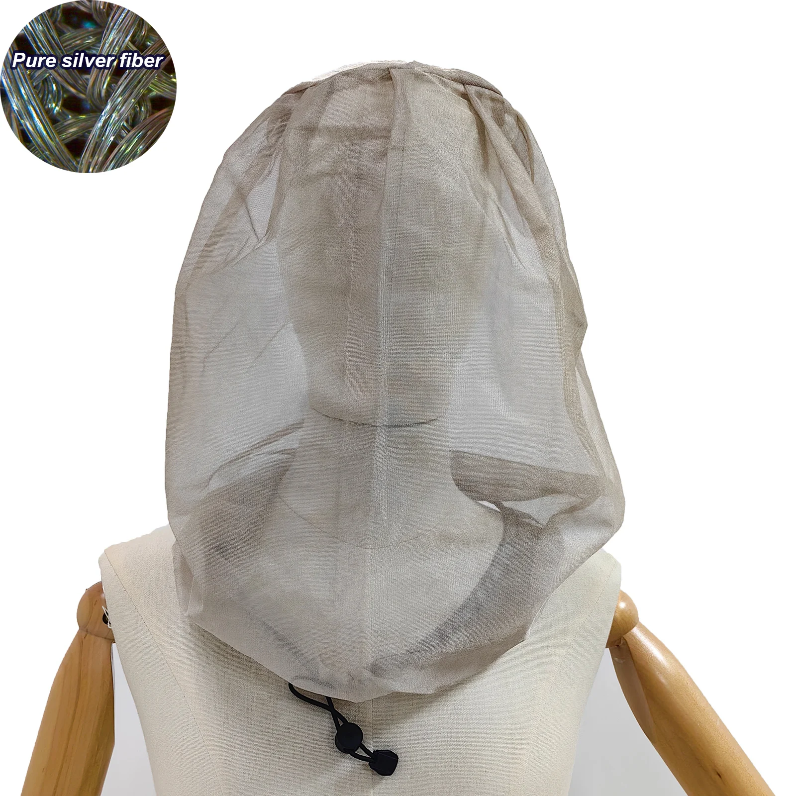 EMF Schutz Kopf Abdeckung Silber Faser Moskito Net Multi-funktion Anti Insekten Biene Mesh Hut Outdoor Angeln Caps Gesicht schutz Image