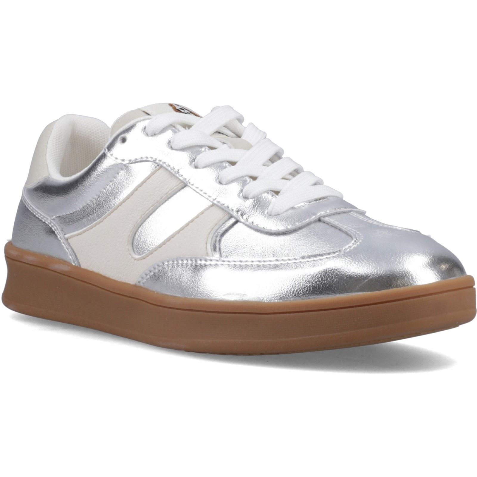 Hush Puppies Maura Wildleder Damen Silber Sneakers