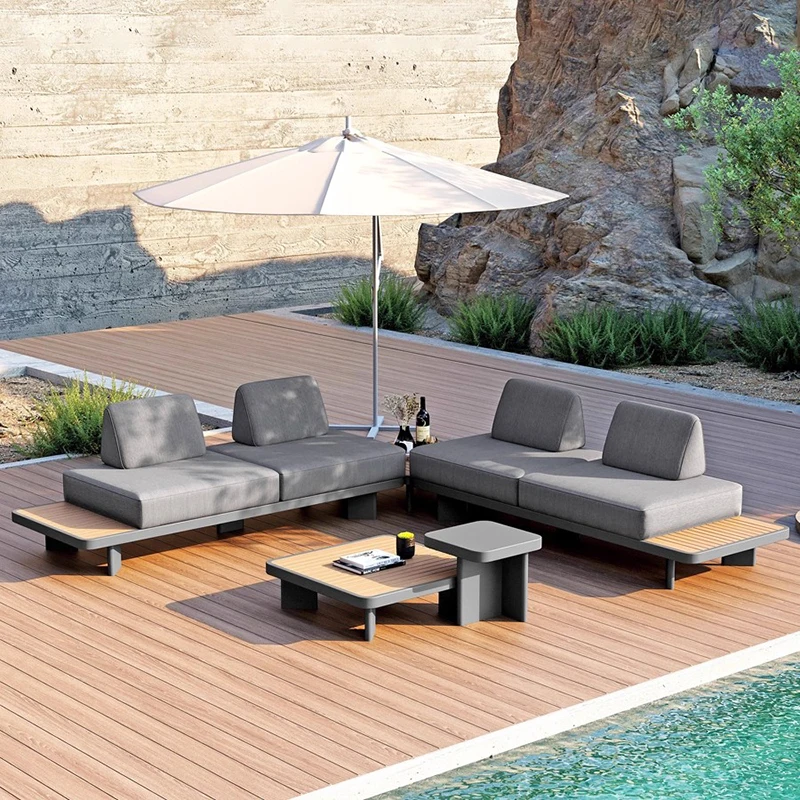 Outdoor-Sofa Gartenmöbel-Sets Hof Freizeit Villa Moderne Gartenmöbel-Sets Kunststoff Muebles Trendige Möbel