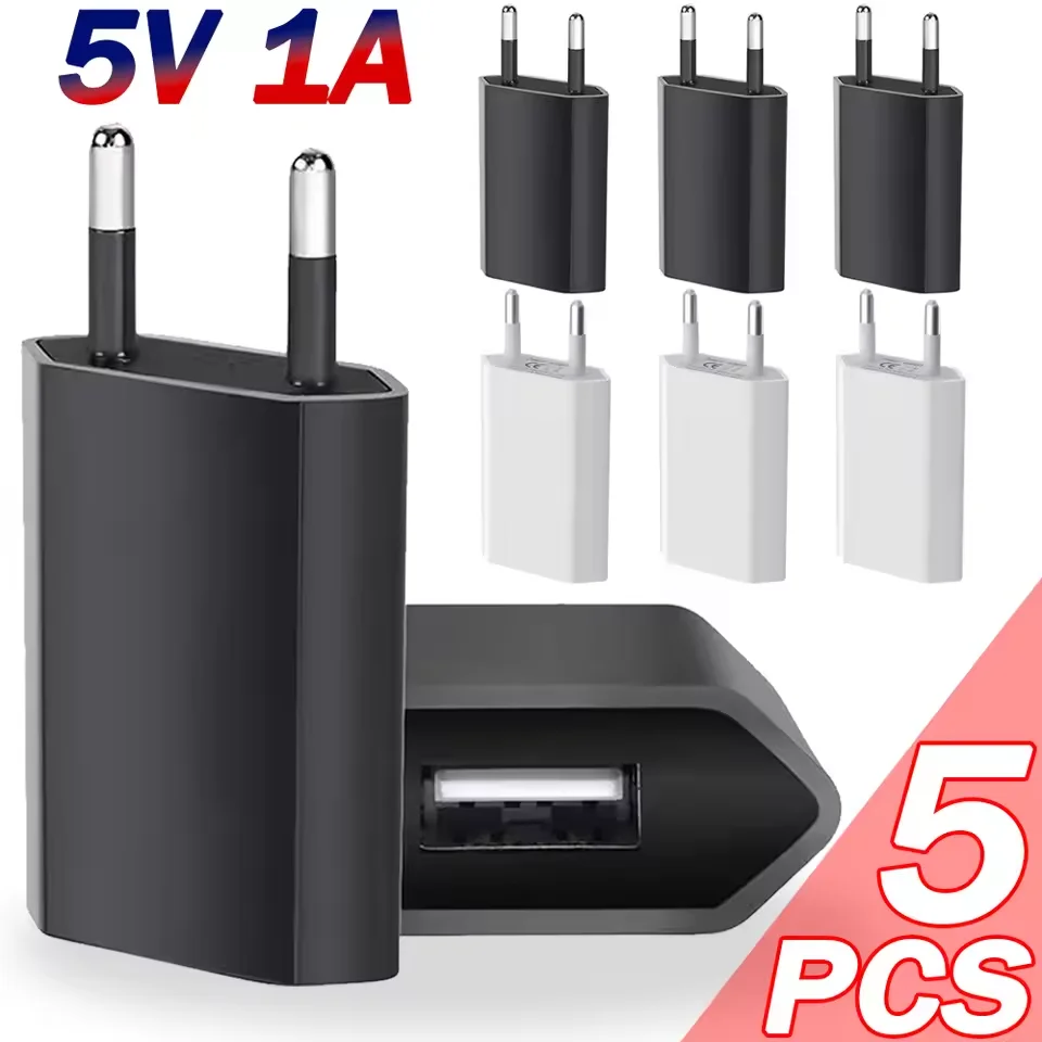 5V 1A Universal USB-Ladegerät EU-Stecker Handy-Ladegerät Netzadapter für iPhone Samsung Xiaomi Reise-Tragbare Ladegeräte Image