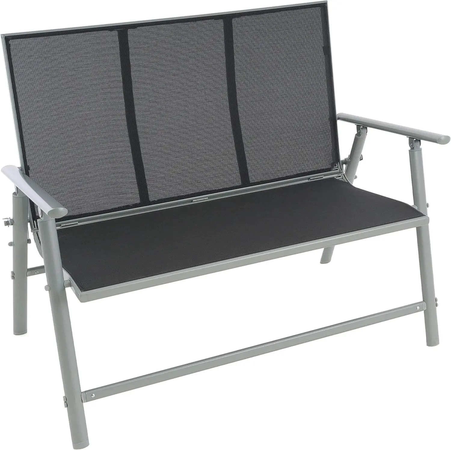 "Garten bank Parkbank rahmen, Aluminium abdeckung, Textilene, 119x96x66cm, 2-Sitzer. Farbe: graue Abdeckung, hellgrauer Rahmen. "(128 cha Image