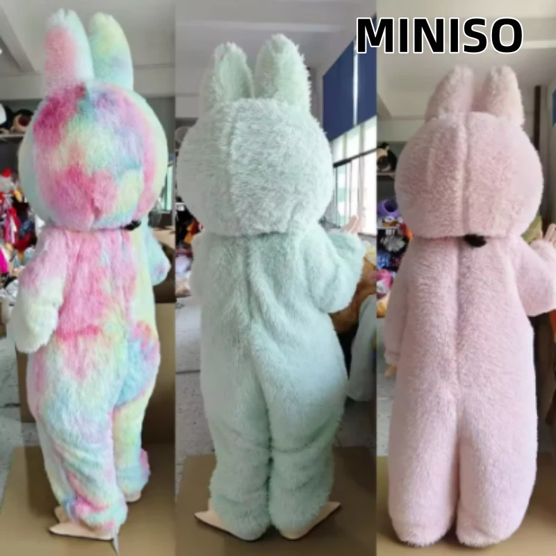 Neues buntes LA BA BA rosa Kaninchen Maskottchen Charakter Kostüm Maskottchen Werbung Kostüm Kostüm Party Tier Karneval