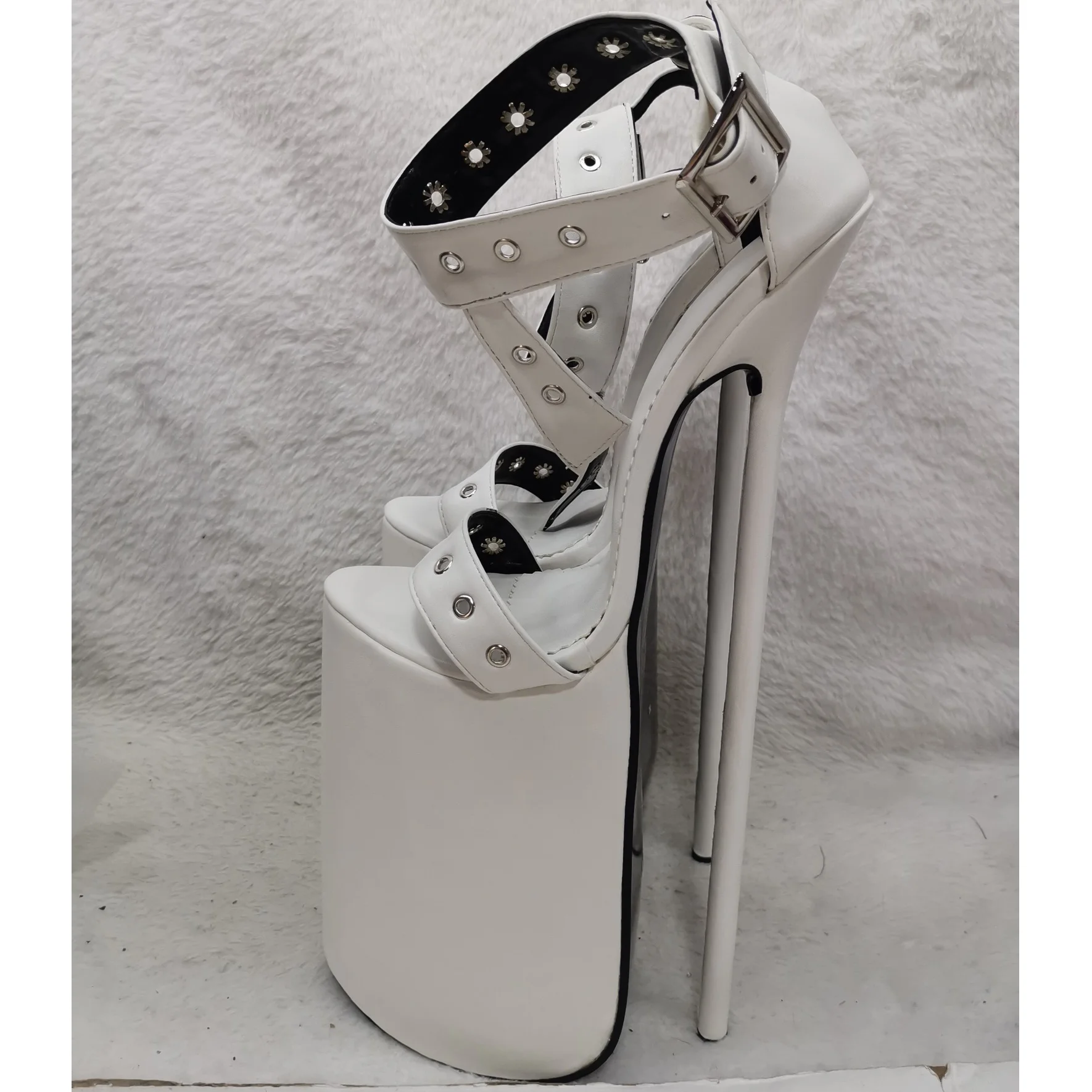 Weiße Schnalle Hohl Plattform Sandalen Peep Toe Thin High Heel Mode Sexy Sommer Große Größe 2025, Frau Schuhe Zapatillas Mujer