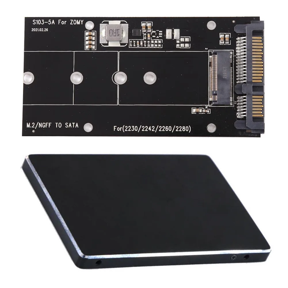 B Key M.2 SSD auf 2,5 Zoll SATA Konverter Adapterkarte M.2 NGFF SSD auf 2,5 Zoll SATA3.0 Konverter Riser Karte für 2230 2242 2260 2280 SSD Image