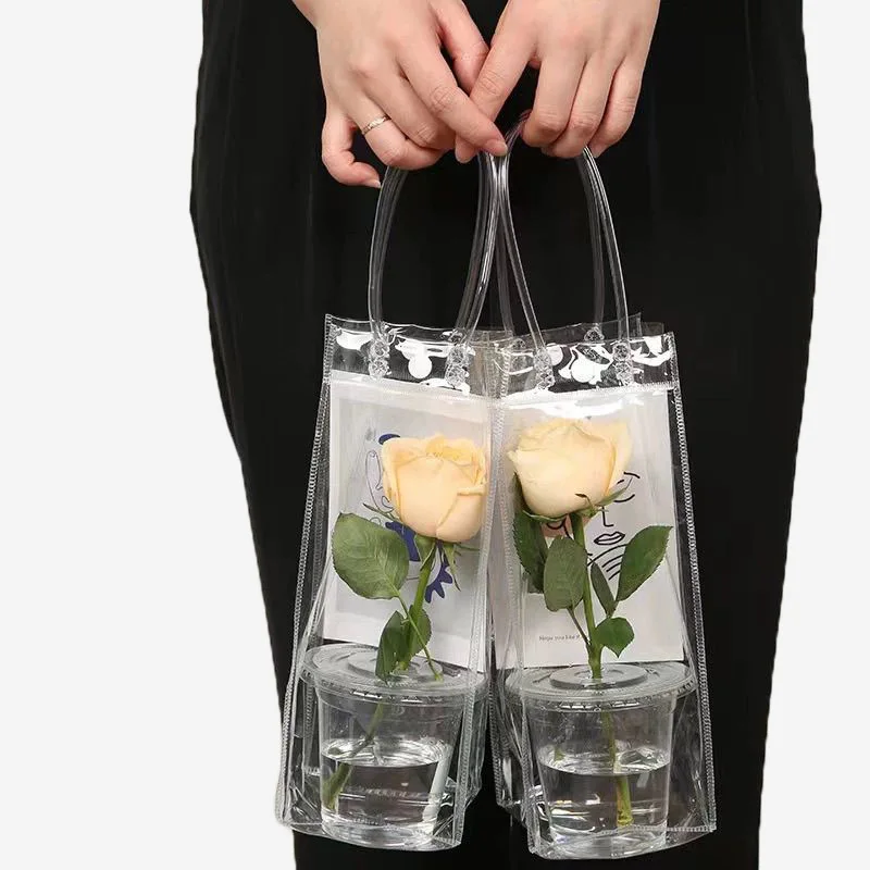 5–50 Stück transparente Geschenktüten aus Kunststoff mit Griffen, langlebige PVC-Verpackung für Schmuckpräsentation, Blumen und Hochzeitsgeschenke Image
