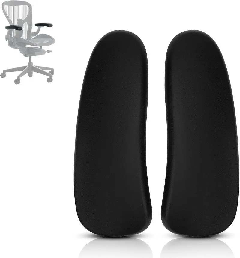1 Paar Ersatz-Armpolster für Stuhl-Armlehnen für Herman Miller Classic Aeron Chair – Ersatz für Bürostuhl-Armlehnen, Schwarz Image