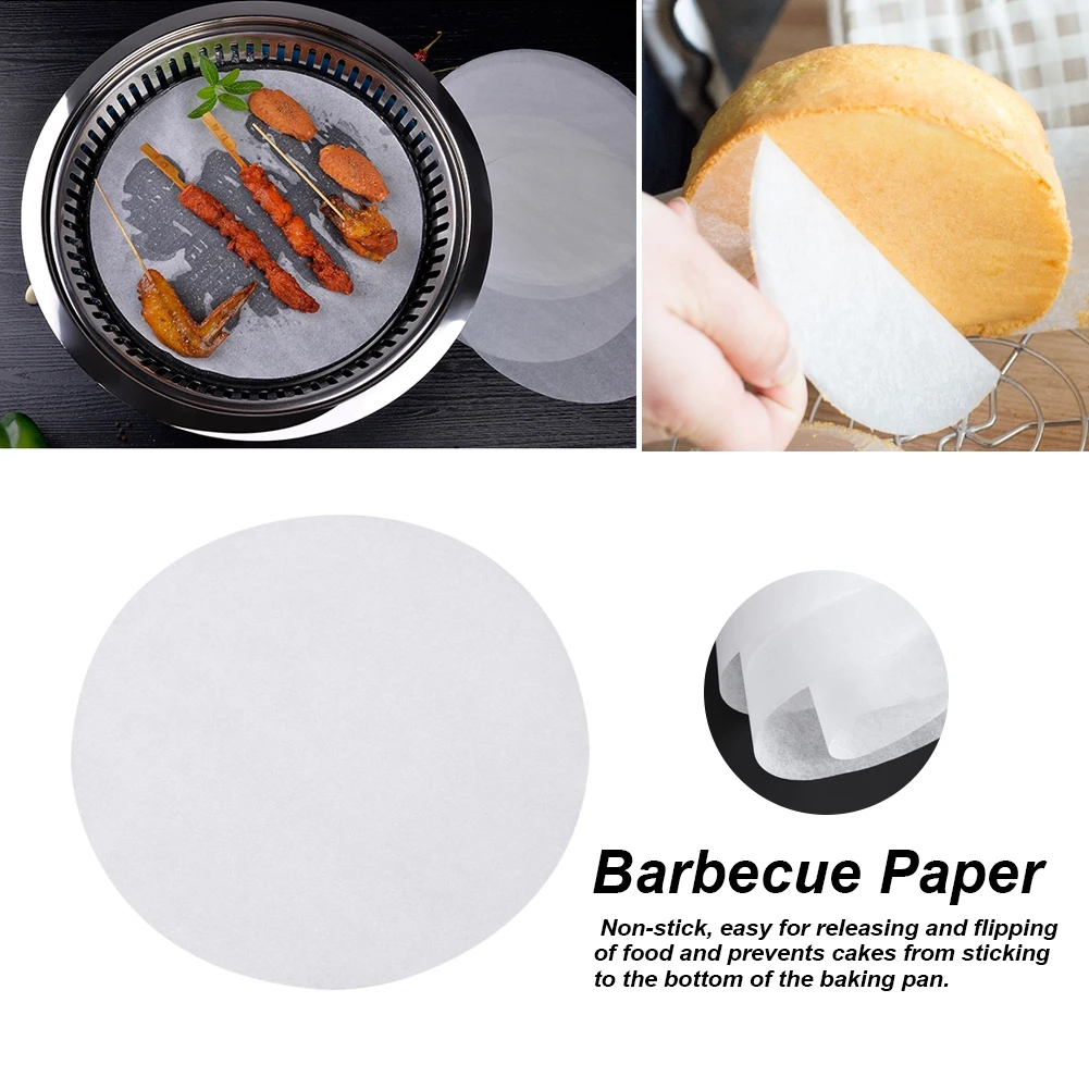 100 Stück Backpapier, 15,2 cm, rund, zum Backen, geröstet, für Grillen, Grillmatte, Ölabsorption, Ofenpapier, Grillpapier, Lebensmittelwerkzeug Image
