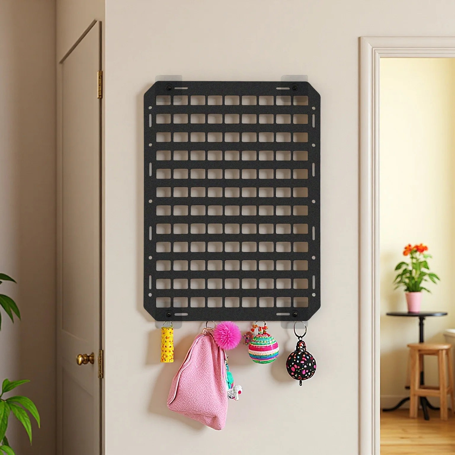 1pc/2PCS Wand Kunststoff Hängen Bord mit Markless Schraube Aufkleber Innen Wand Hängen Student Schlafzimmer Schlafsaal kopfteil Loch Image