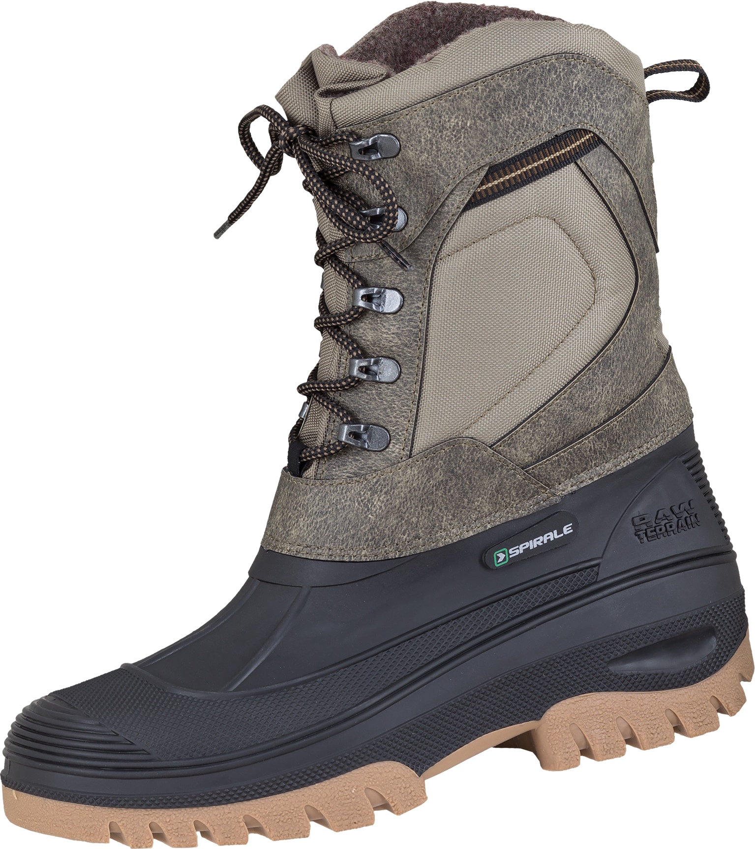 Winterstiefel SPIRALE "Winterstiefel Caribou" Gr. 37, schwarz (schwarz, beige), 37, Schuhe, Winterstiefel