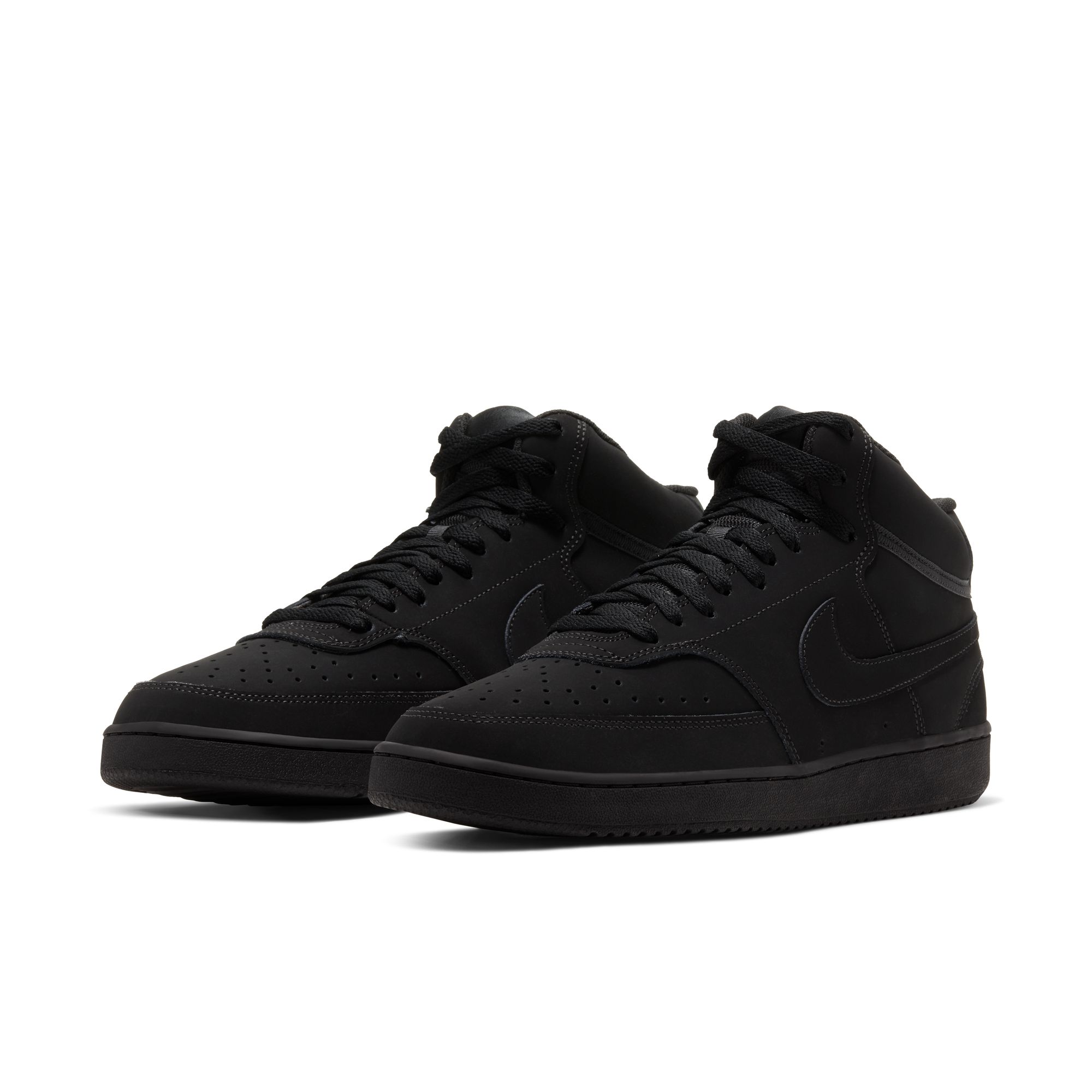 Sneaker NIKE SPORTSWEAR "NIKE COURT VISION MID", Herren, Gr. 41, schwarz, schwarz, schwarz, Leder, Schuhe Sneaker