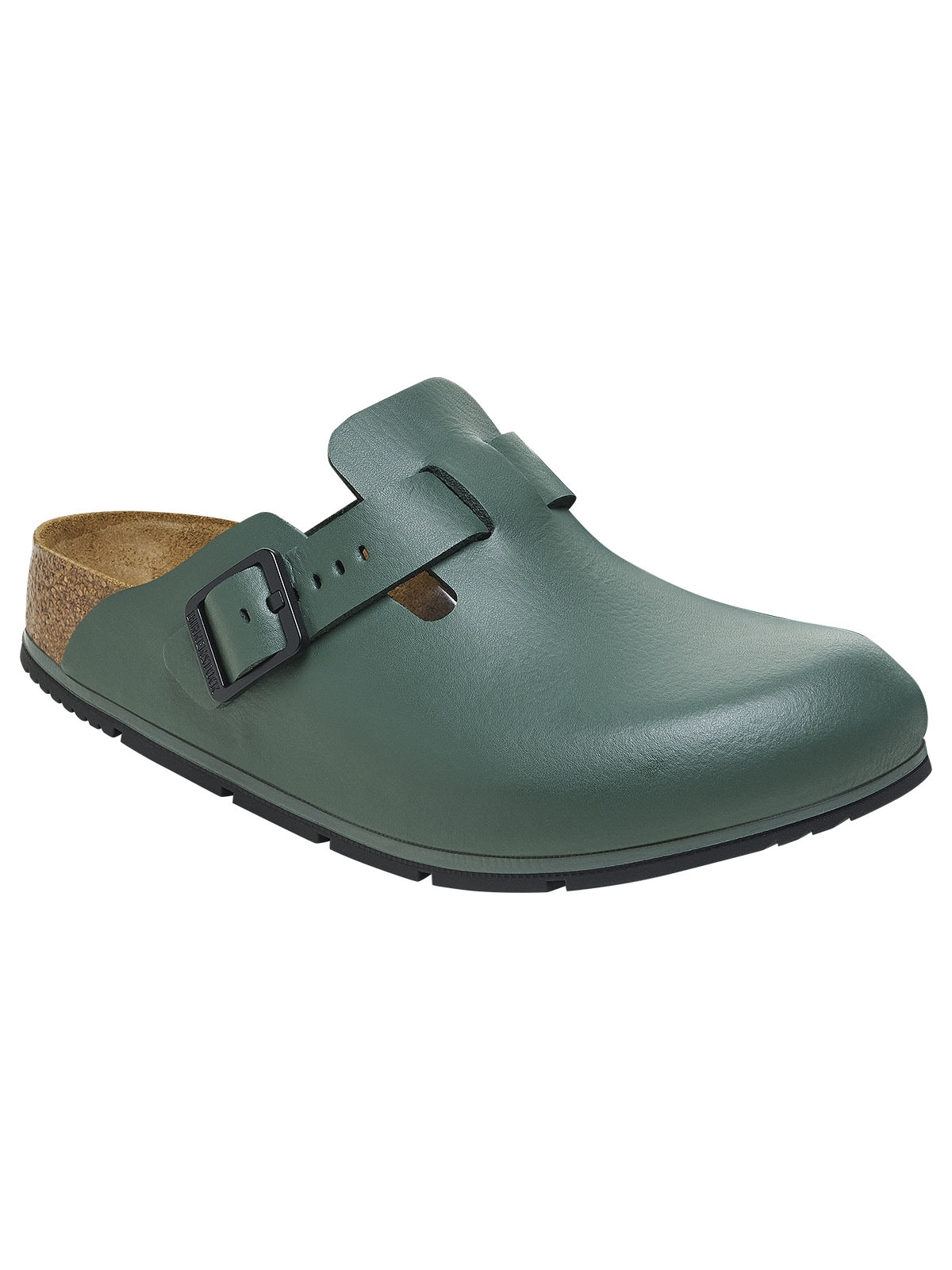 Berufsschuh BIRKENSTOCK "Boston Pro" Gr. 43, grün (dunkelgrün), 43, Obermaterial: 50% Rindsleder Leather cow. 50% Lammleder LEL., Schuhe