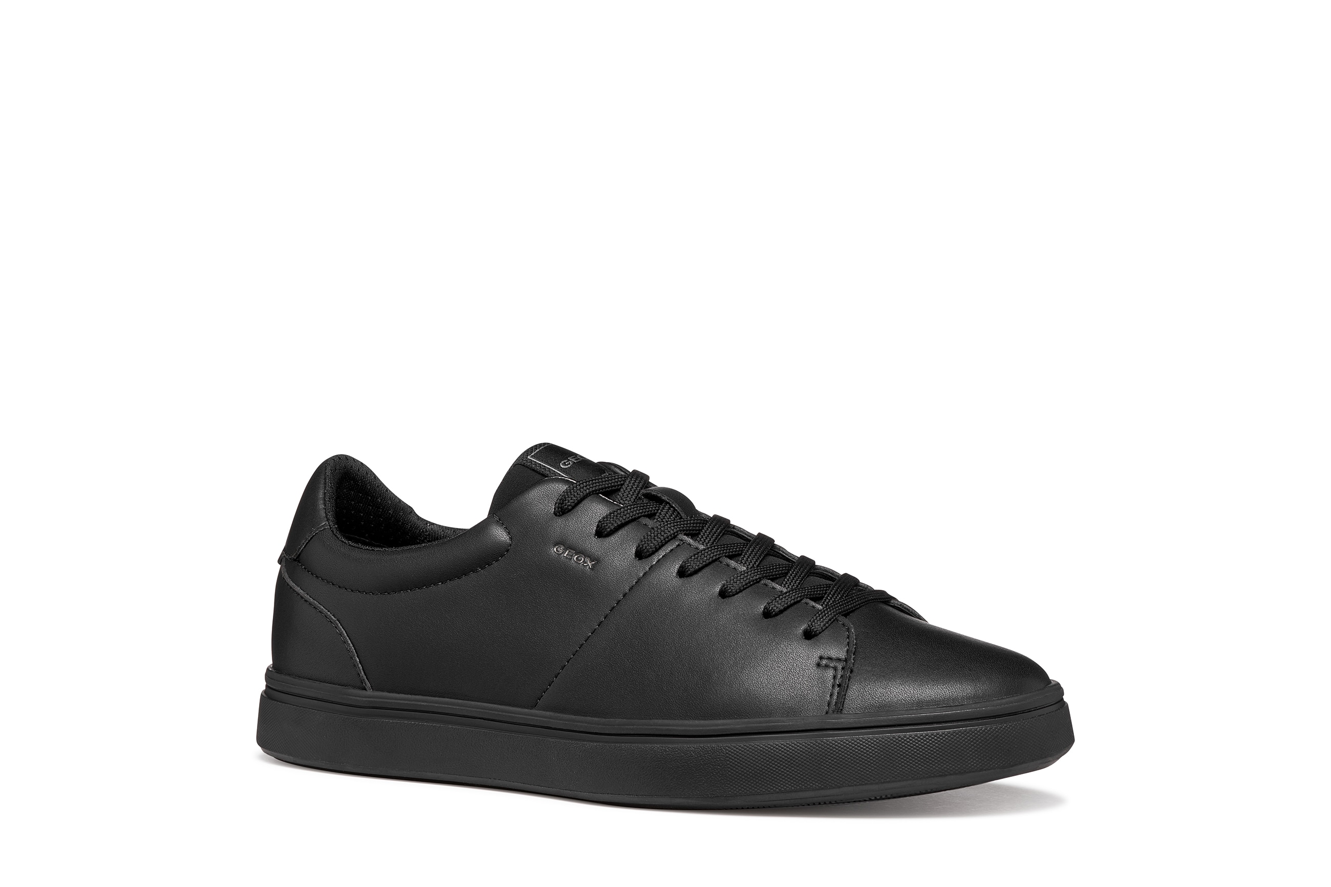 Sneaker GEOX "U BALTIMOORE", Herren, Gr. 42, schwarz, Leder, Textil, Schuhe Sneaker, Halbschuh, Freizeitschuh, Schnürer mit GEOX Spezial Membran