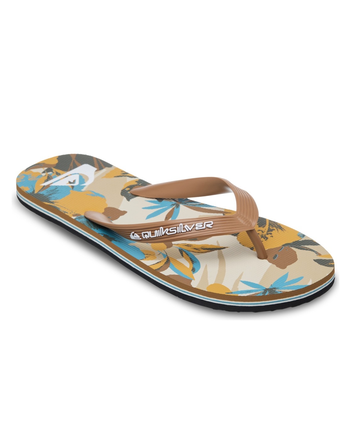 Sandale QUIKSILVER "Molokai Art", Herren, Gr. 9(42), bone weiß interact floral, Obermaterial:Obermaterial: 100% Synthetik, Futter: 100% Synthetik, Laufsohle: 100% Schwammgummi;, Schuhe Sandale