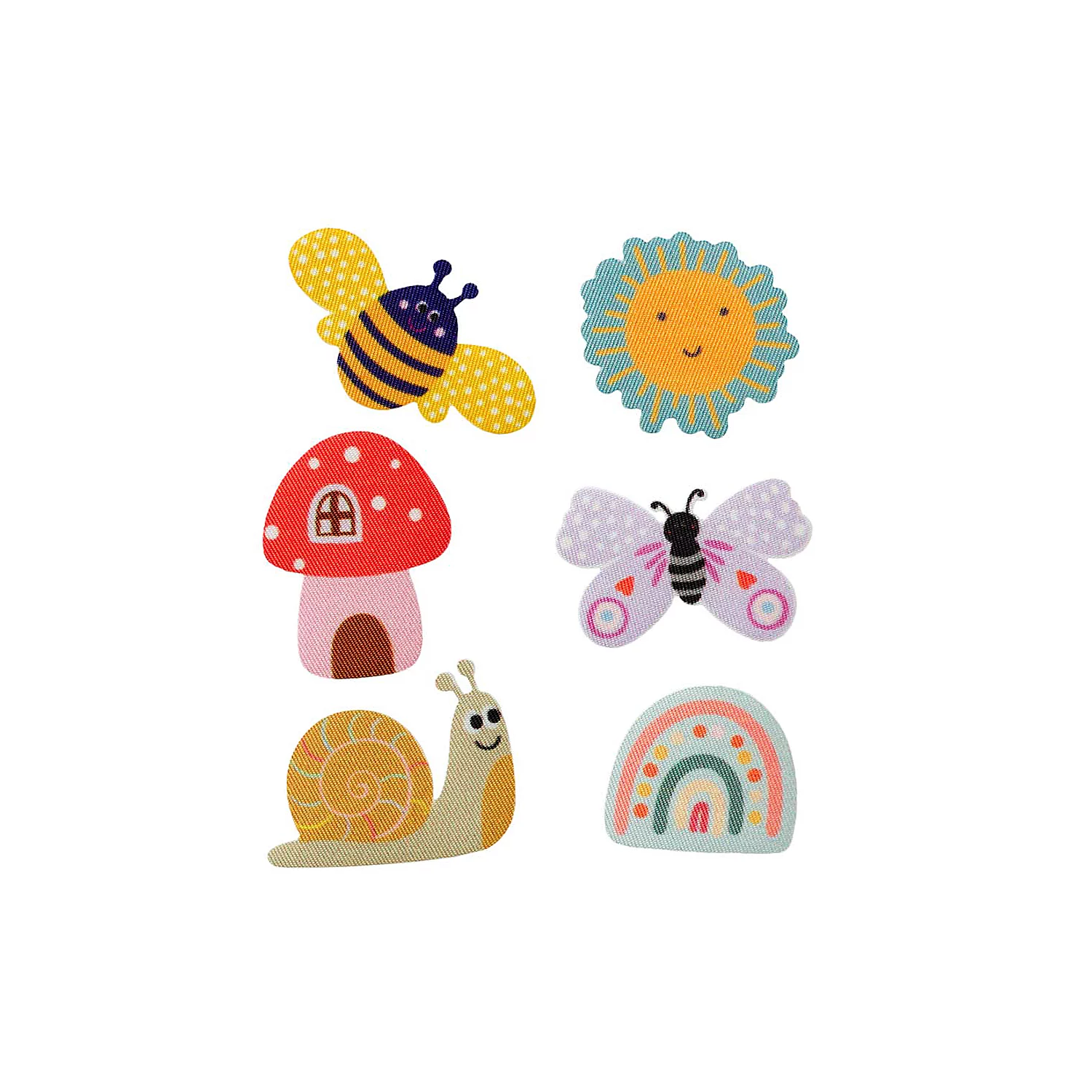 buttinette Applikationen Naturmotive, Größe: 2–3 cm, Inhalt: 6 Stück