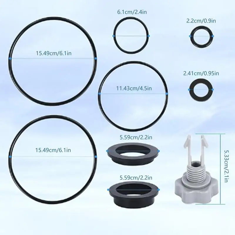 Pièces de filtre de piscine 12 pièces, joints toriques de pompe à filtre à sable, pièces de joint de filtre à sable de piscine, réparation de pompe de filtre de piscine à Air