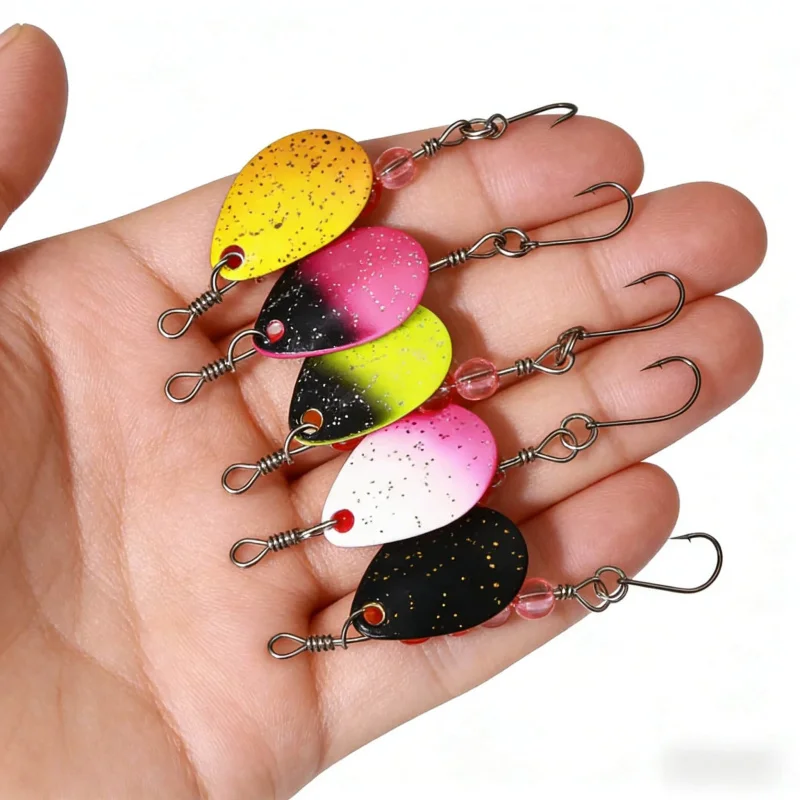 Bionischer rotierender Paillettenköder, 6 cm, 2,2 g, Melonenkern-Löffelköder mit Einzelhaken, Angelköder, Angelausrüstung, universelles Werkzeug für Süßwasser. Image
