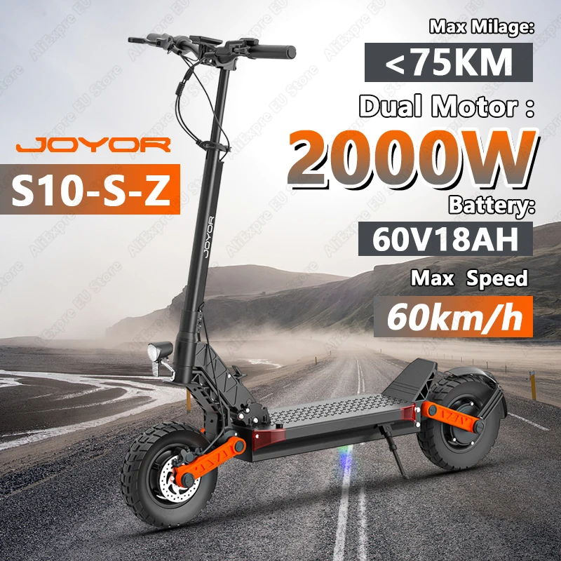 JOYOR-S10-S-Z E-Scooter 2000w 60 v18ah maximale Laufleistung 75km Elektro roller Erwachsene vorne und hinten Doppel hydraulik bremsen Escooters Image
