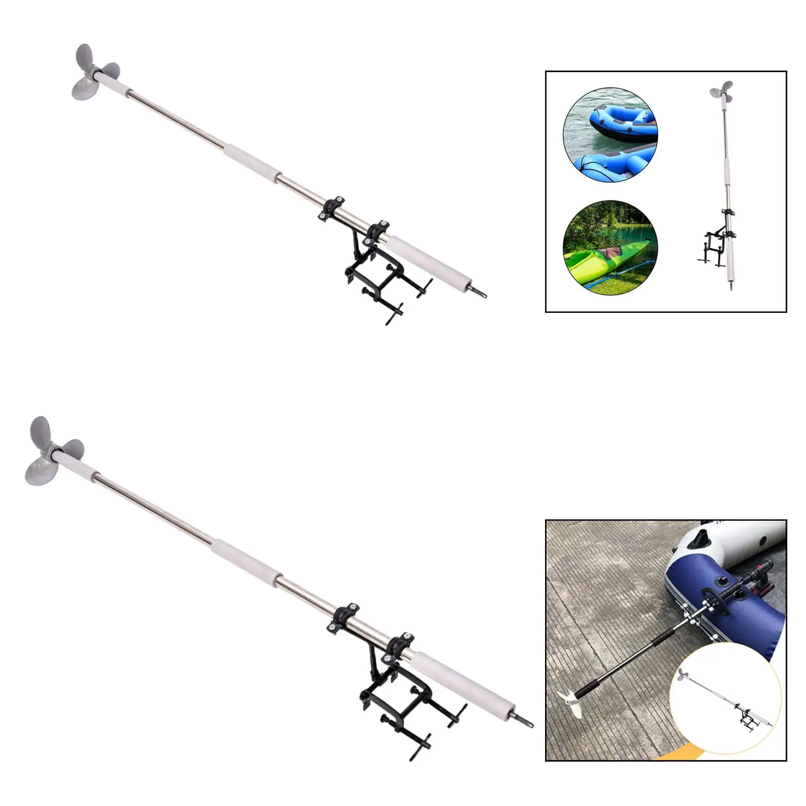 Elektrischer Bohrpropeller-Antrieb für Kajak-Aufsatz, aufblasbares Ponton-Kanu, Trolling-Motor mit Halterung Image