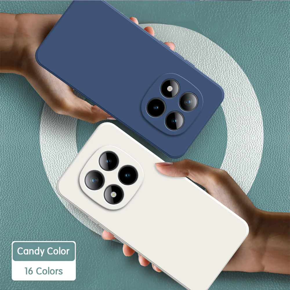 Original Telefon Fall für Xiaomi Redmi Hinweis 15 Pro Plus Pro + Hinweis 15 15 Pro 5G Flüssigkeit Silikon Weiche einfache Zurück Abdeckung Funda Carcasas Image