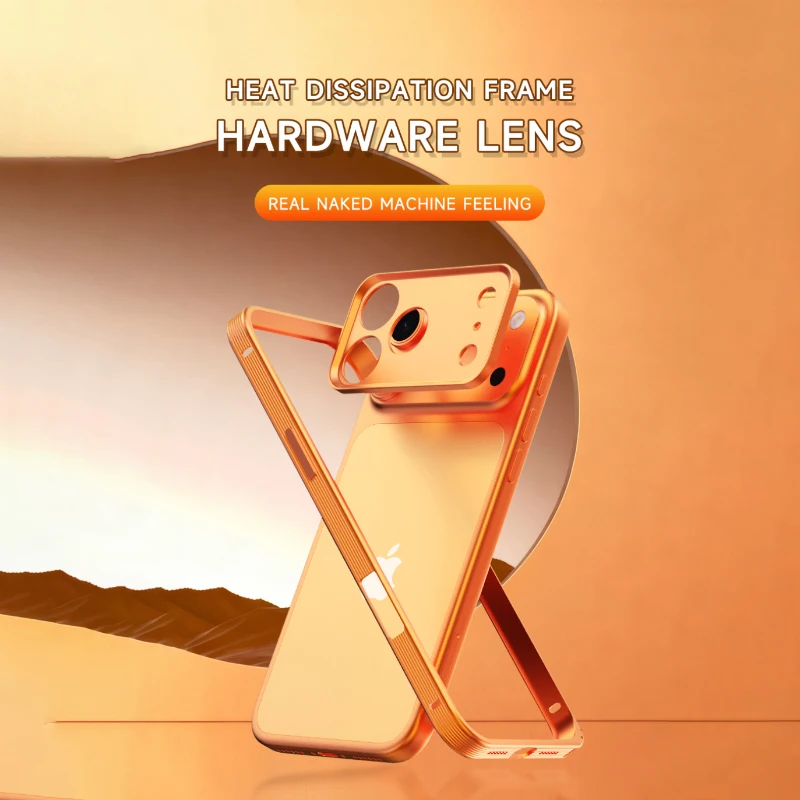 Neue rutschfeste Handyhülle mit Metallschnalle und Randlinsenschutz und Wärmeableitung für iPhone 17 Pro Max 15 14 13 16 Pro Max Image