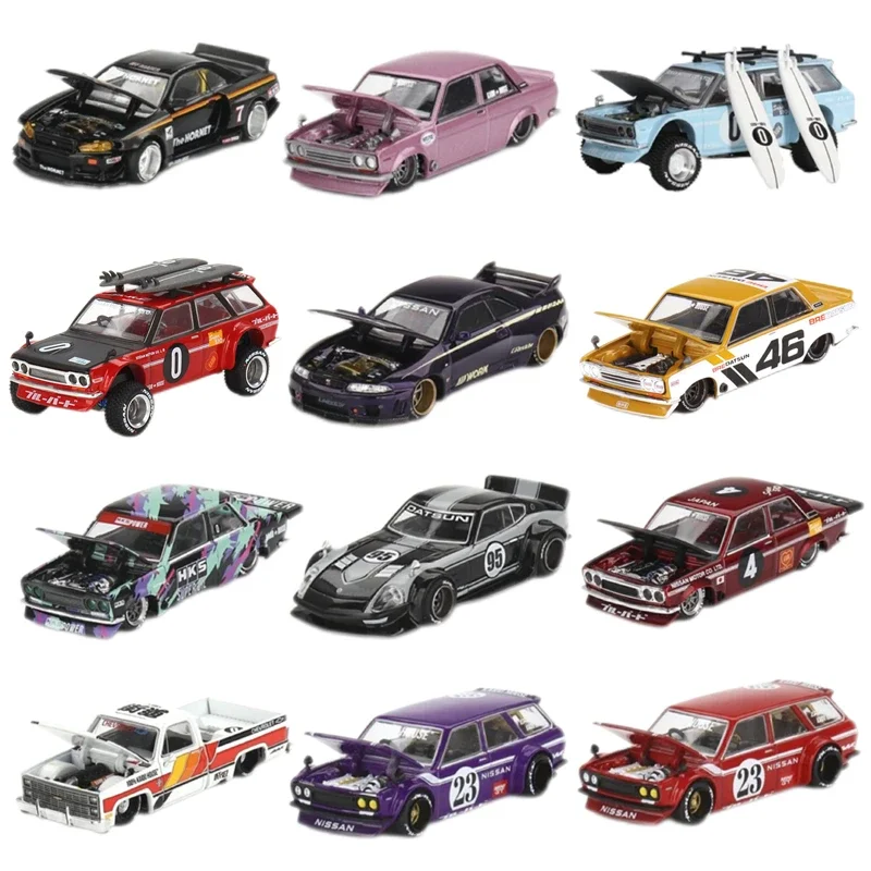1:64, T-R Datsun 510 Honda NSX, statisches Miniatur-Simulationsauto-Boom-Spielmodell aus Legierung, Sammlung und Ausstellung, Geschenk für Jungen. Image