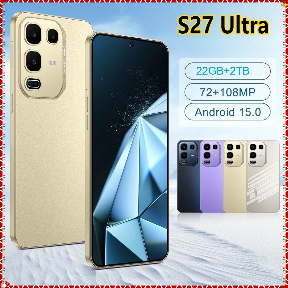 New S27 Ultra Smartphone Original 7.3 inch 5G Dual Sim Card Mobile Cellphones Global Version 72MP+108MP Android 14 Cellphone