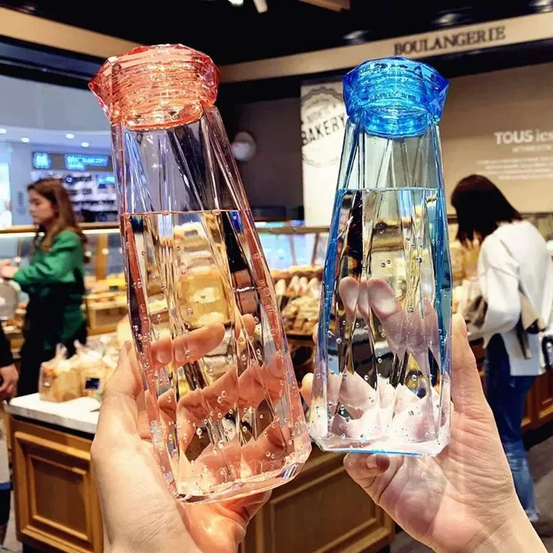 500ml Transparente Glas-Wasserflaschen BPA-frei Kreative Mattierte Wasserflasche mit Trageriemen Reise-Teetasse Image