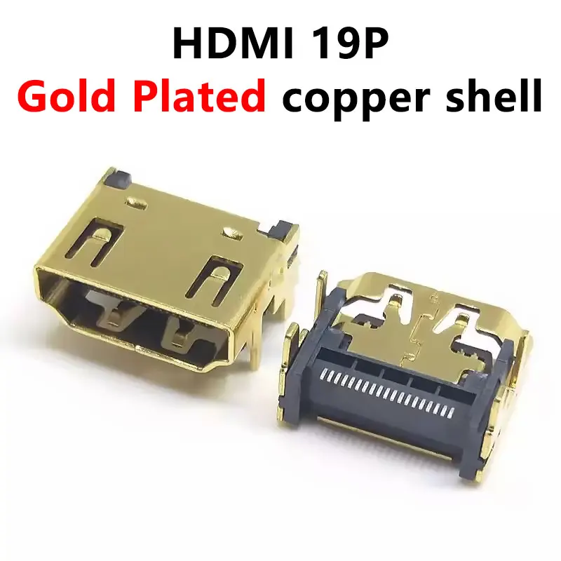 5/10 Stück HDMI-Buchse A Typ 19PIN SMT Patch HD-Schnittstellenanschluss / HDMI-Buchse vergoldetes Kupfergehäuse A-Typ-Schnittstelle 19PIN Image