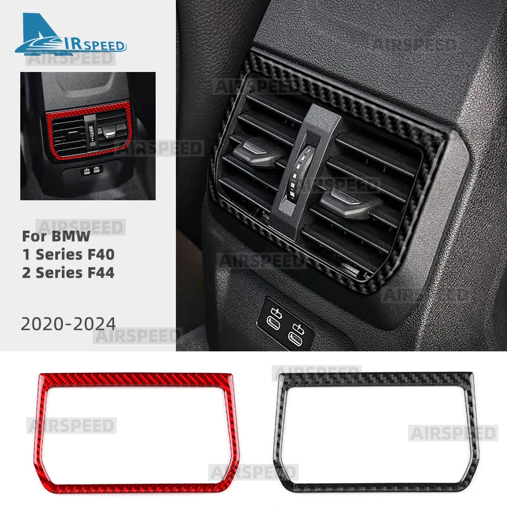 Real Soft Carbon Fiber Aufkleber für BMW F40 F44 1 2 Serie 2020 2021 2022 2023 2024 LHD RHD Auto Hinten Outlet Air Vent Abdeckung Trim Image
