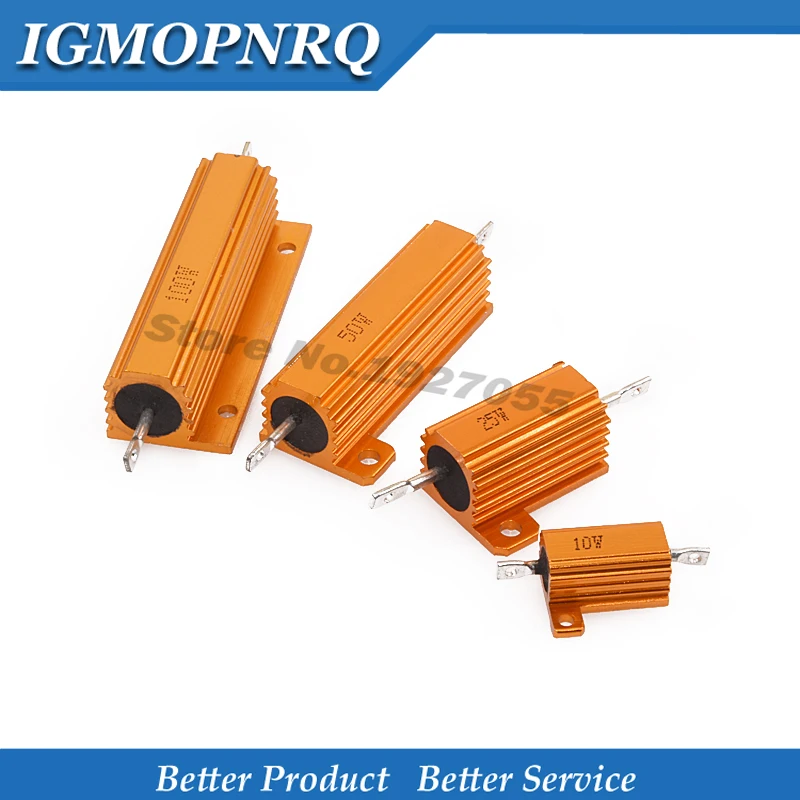 1PCS 5W 10W 25W Aluminium Power Metal Shell Fall Draht Widerstand 0,01 ~ 30K 1 2 3 5 6 8 10 20 100 150 1K 10K ohm RX24 Widerstand Image