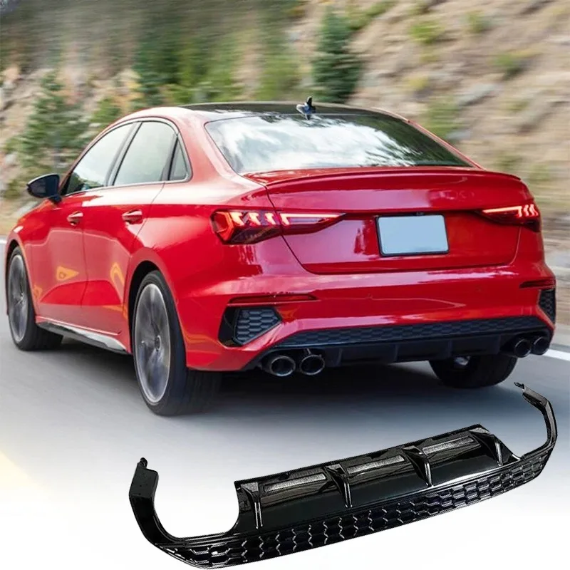 Für Audi A3 S-Line Audi S3 8Y Limousine 2020-2024 (nicht für A3 Standard) Auto Heckstoßstange Diffusor Spoiler Splitter Bodykit Tuning Image