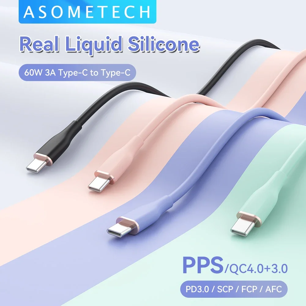 2M 60W USB C zu USB Typ C Kabel PD Schnelle Lade Ladegerät kabel USB C Draht 3A Rollenmaschinenlinie Typ C Kabel Für Xiaomi Samsung Huawei Macbook iPad Image