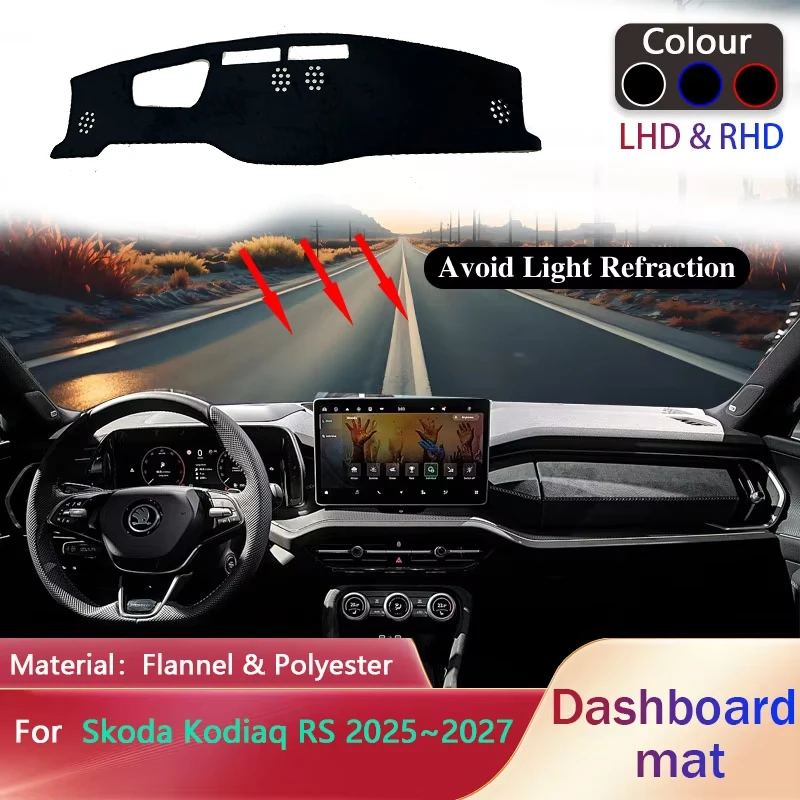 Auto-Armaturenbrett-Pad für Skoda Kodiaq RS 2025 ~ 2027 2026 Liner Anti-Rutsch-Matte Sonnenschirm Dashmat Cover Pad Teppich Teppich Patr Zubehör Image