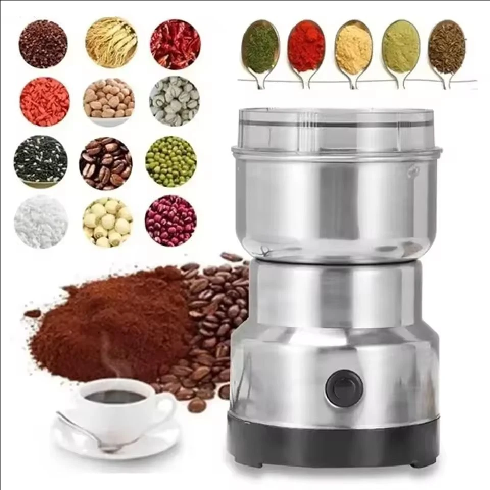 4 Klingen Elektrische Mühle Hause Kaffee Küche Getreide Nüsse Bohnen Gewürze Körner Mühle Maschine 300 ml Ultrafeine Babynahrung Pulveriz Image