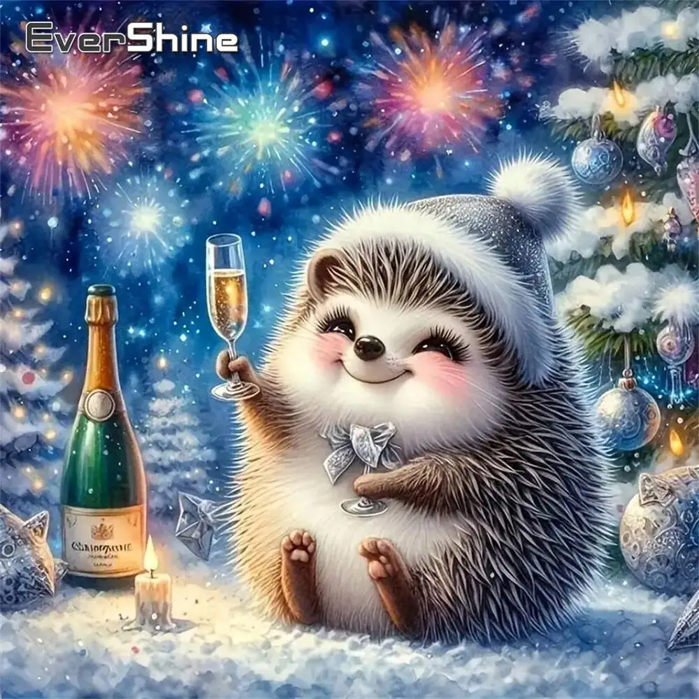 Evershine Diamant-Gemälde, Hund, Tier, Cartoon, komplett, quadratisch, rund, Diamant-Mosaik, Badezimmer, DIY-Bastelset, Heimdekoration