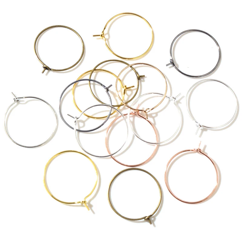 50 Stück 20 25 30 35 40mm KC Gold versilbert Hoops Ohrringe mit großen Kreis Ohr reifen Ohrringe Drähte zum Selber machen von Schmuck