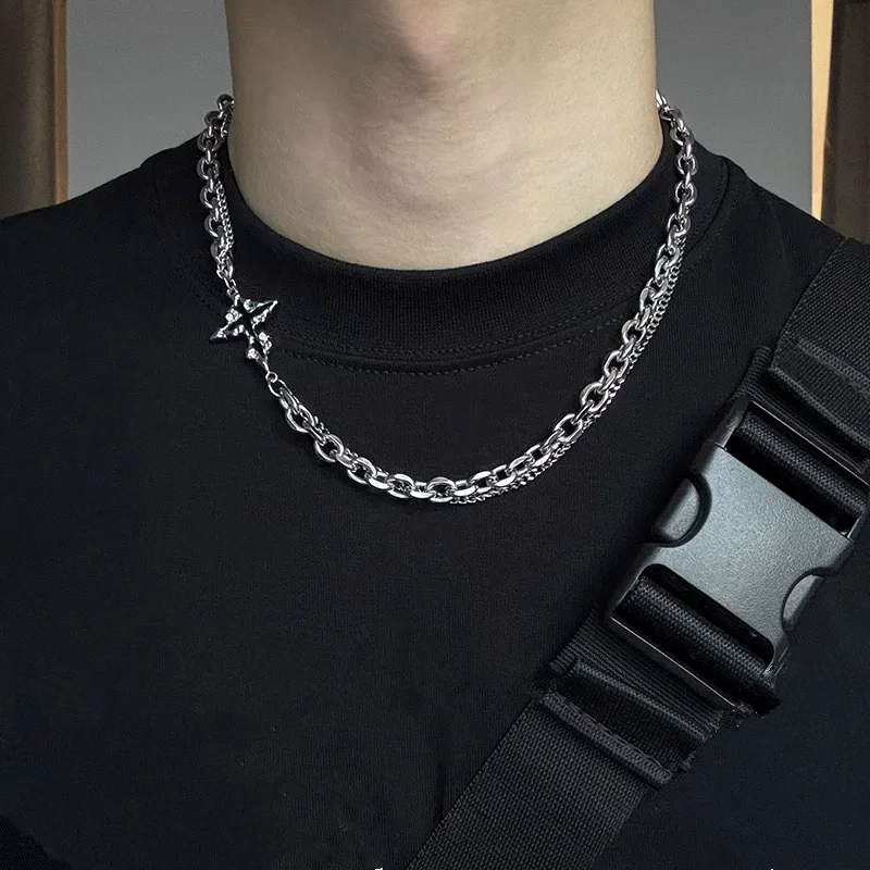 Punk Schwarzes Kreuz Anhänger Kette Halskette Armband Für Männer Frauen Hip Hop Rock 90er Jahre Y2K Grunge Vintage Goth EMO Schmuck Zubehör