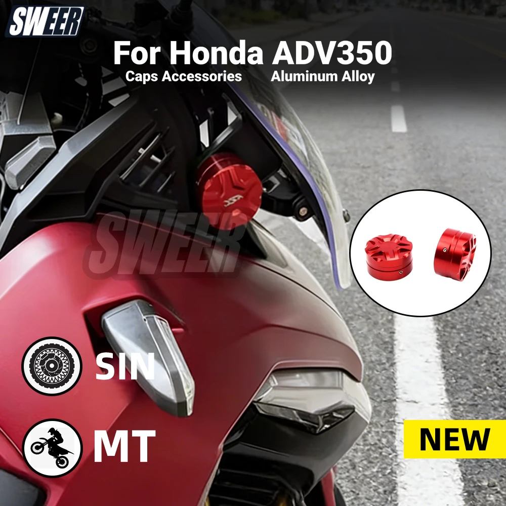 2Pcs Aluminium Legierung Für Honda ADV350 Windschutzscheibe Höhe Teller Abdeckung Windschutzscheiben Seite Halterung Adapter Kappen Zubehör Image