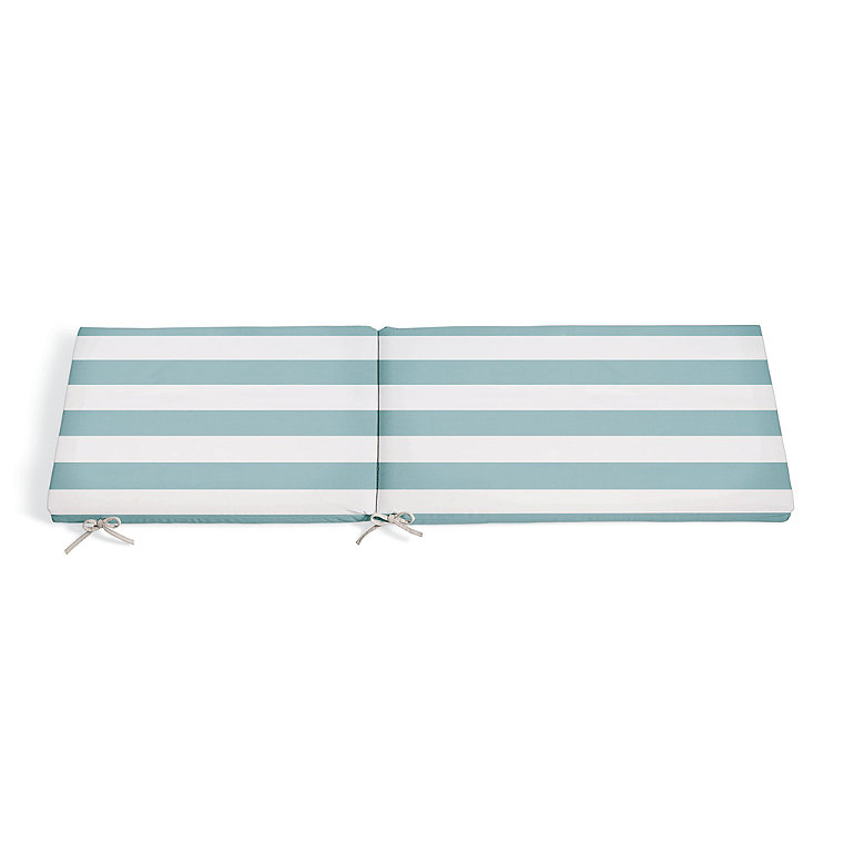 78" X 23" Chaise Cushion - Knife-Edge, Knife Edge/Awning Stripe Aquatic - Grandin Road
