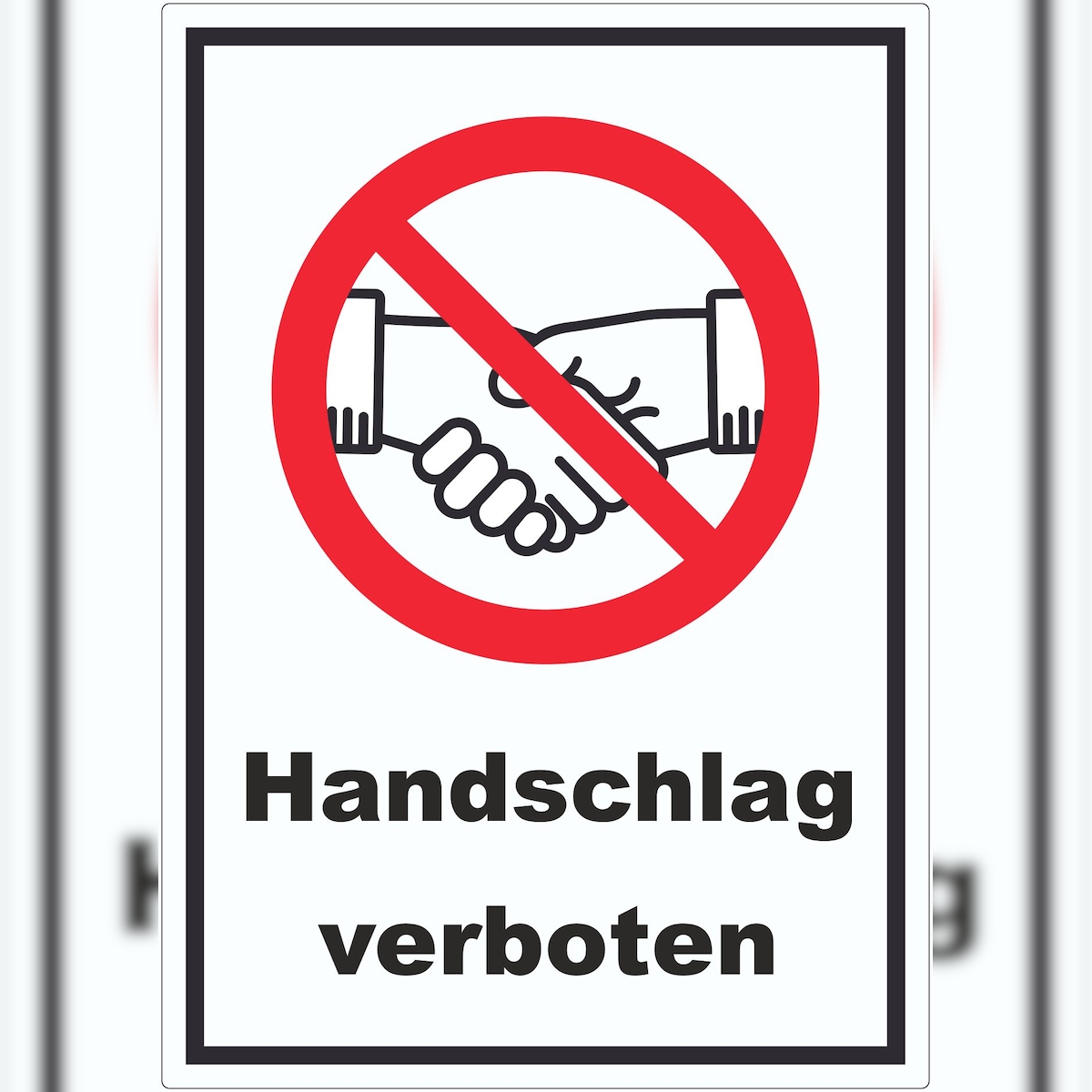 HB-Druck Handschlag verboten Aufkleber kein Händeschütteln Symbol und Text Aufkleber A9 (37x52mm) Image
