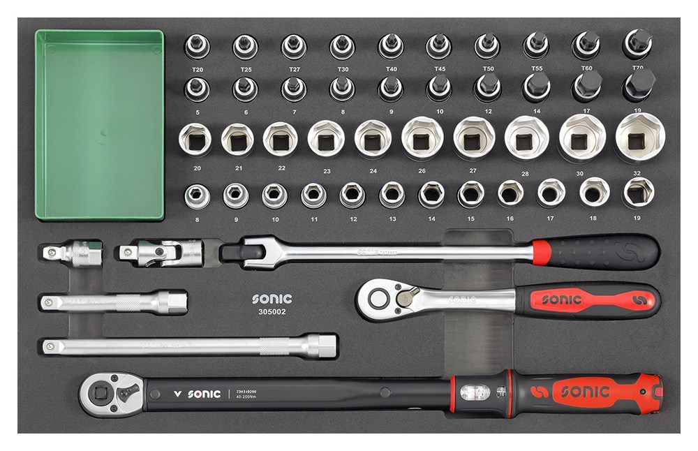 SONIC EQUIPMENT Steckschlüsselsatz Kombinationssatz 1/2 SFS-M 50-tlg. 305002