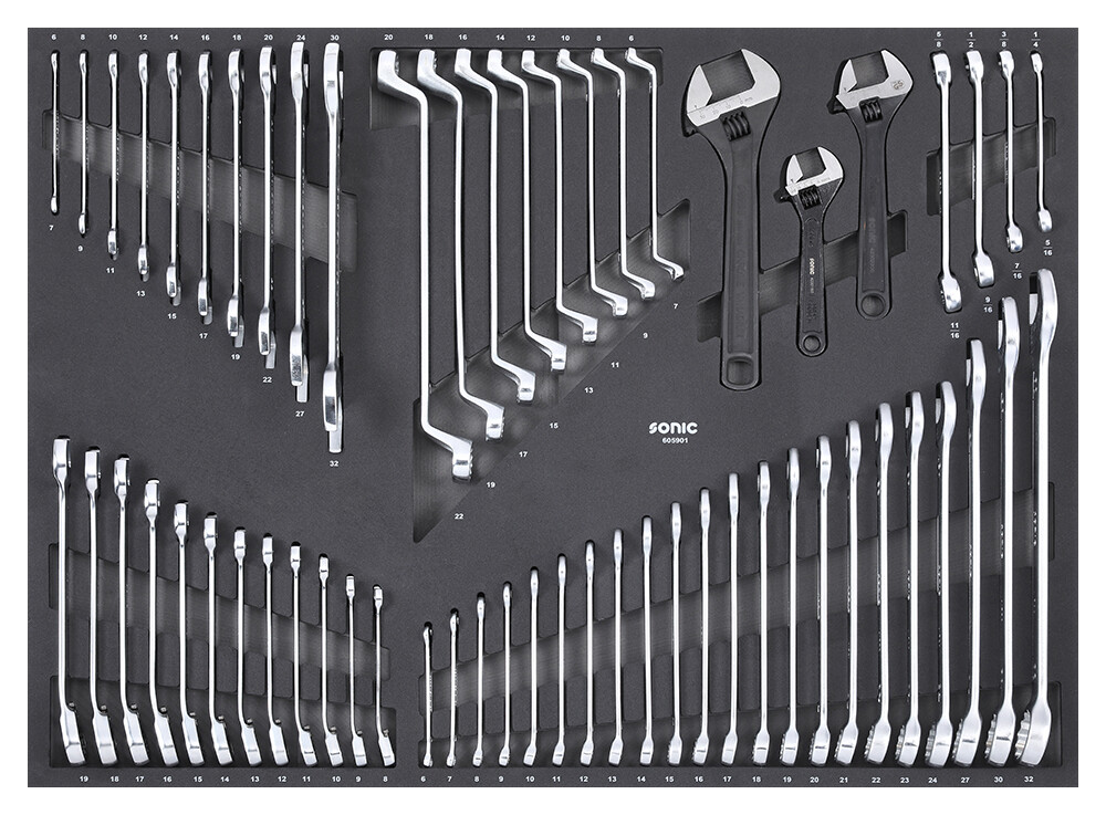 SONIC EQUIPMENT Schraubenschlüsselsatz SFS-XL 59-tlg. 605901 Gabelschlüsselsatz Image