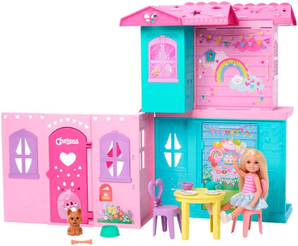 Puppenhaus BARBIE "Aufklappbares Pop-Up-Haus Chelsea", bunt, Puppenhäuser, KinderB:42cm H:33cm, Kunststoff, B:42cm H:33cm