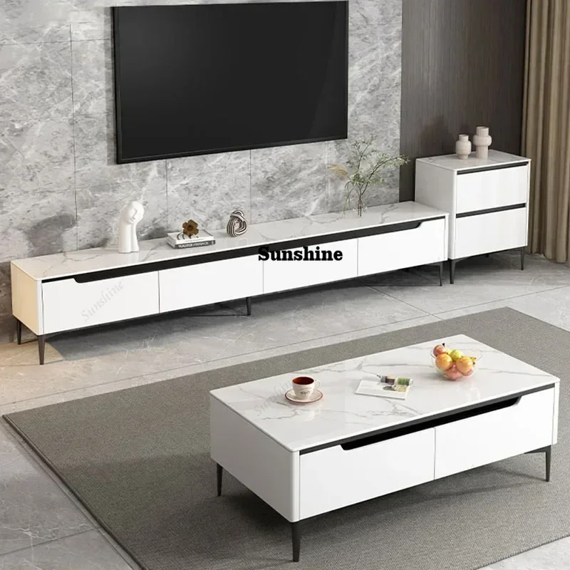 Meuble TV de rangement avec étagères, support universel pour écran d'ordinateur, design luxueux et tendance, meuble TV en bois, support pour TV, meuble réplique