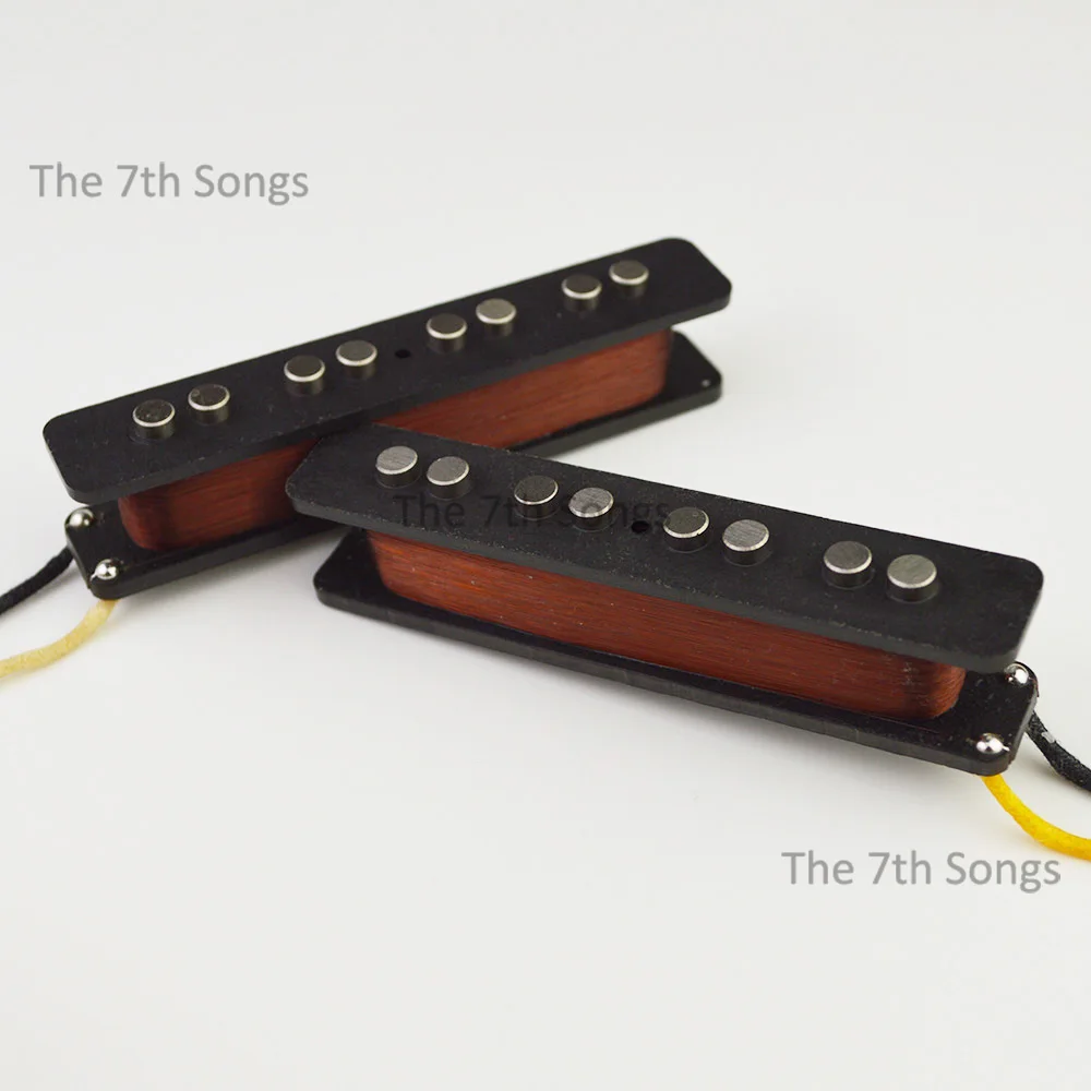Vintage Alnico 5 Jazz JB Bass 4-Saiter-Tonabnehmer E-Bass Single Coil JB Neck 7,6K Bridge 8,2K Black Cover Plain Emaille Wire