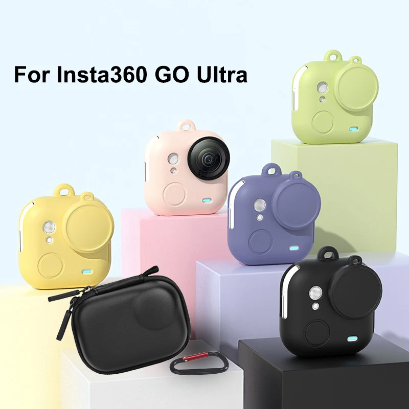 Mini-Tragetasche für Insta360 GO Ultra, Silikon-Schutzhülle, Objektivdeckel, Schutzhülle für Insta360 GO Ultra, Zubehör Image