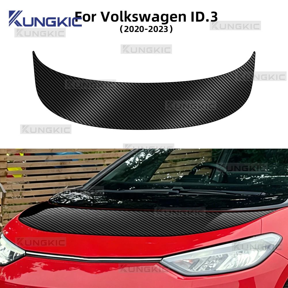 Auto Motorhaube Motorhaube Aufkleber für Volkswagen ID.3 VW 2020-2023 TPU Carbon Textur Schutz Film Außen Kit Anti-scratch Image