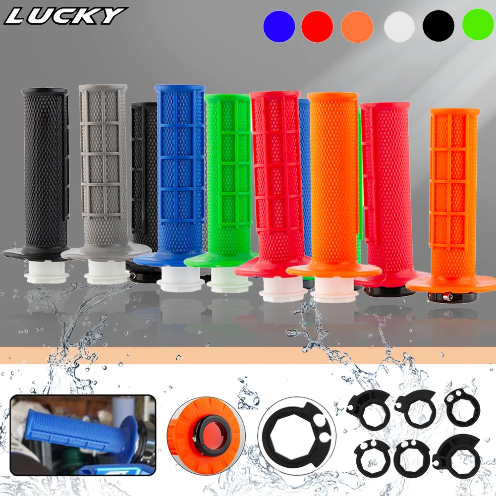 Motorradgriffe 7/8" 22mm Handgriff mit Snap-on Cam Lock-on Griffe Dirt Bike Lenkergriffe für KTM CRF SXF EXC Universal Image