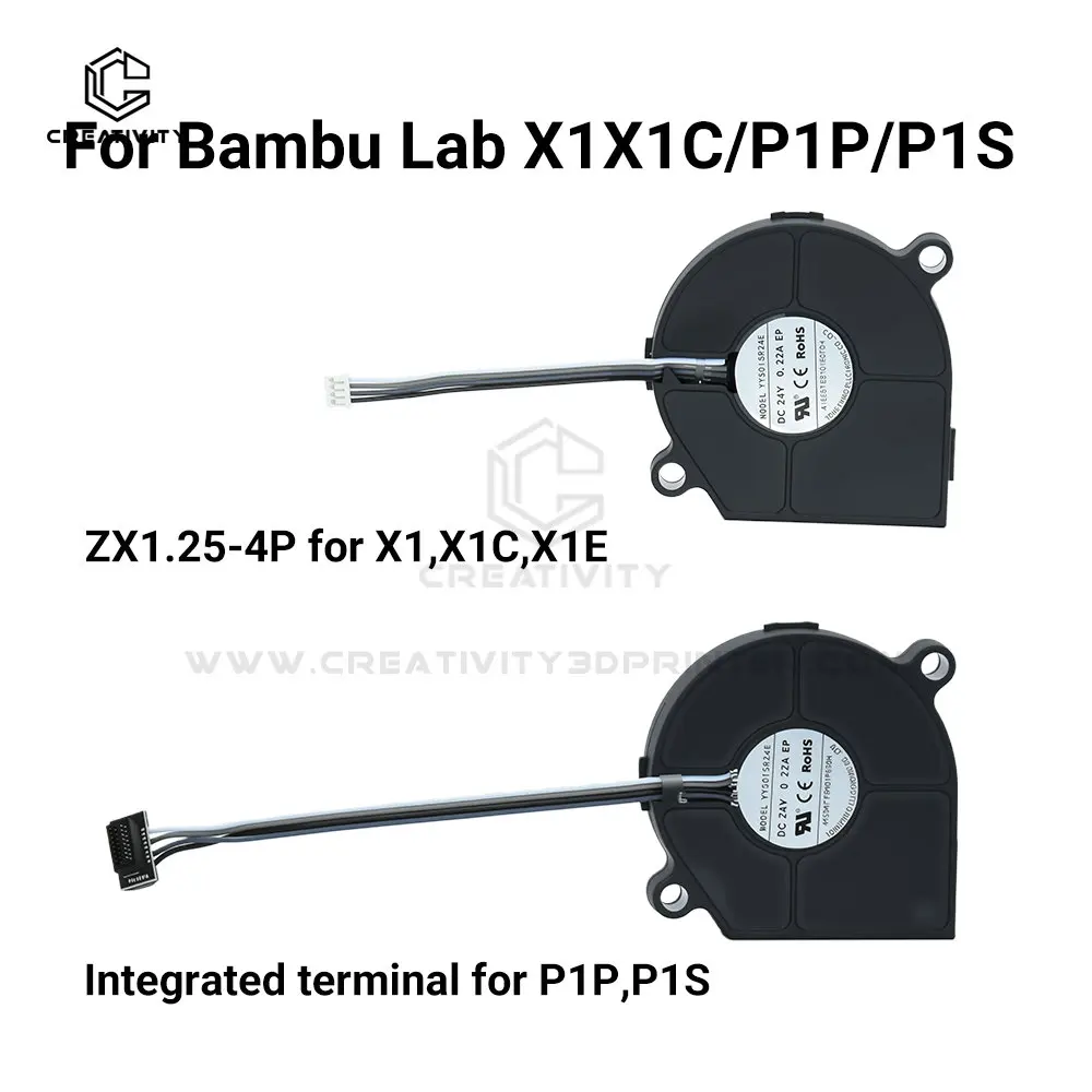 P1/X1 Serie Frontgehäuse-Baugruppe 5015 Lüfter für Lab X1 X1C P1P P1S Hotend Werkzeugkopf Frontabdeckung Lüfter 7800 U/min Upgrade Image